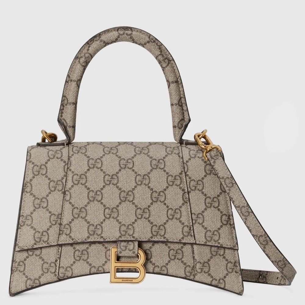 GUCCI x BALENCIAGA THE HACKER PROJECT SMALL
HOURGLASS BAG BEIGE/EBONY